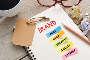 Brand marketing concept with brand tag